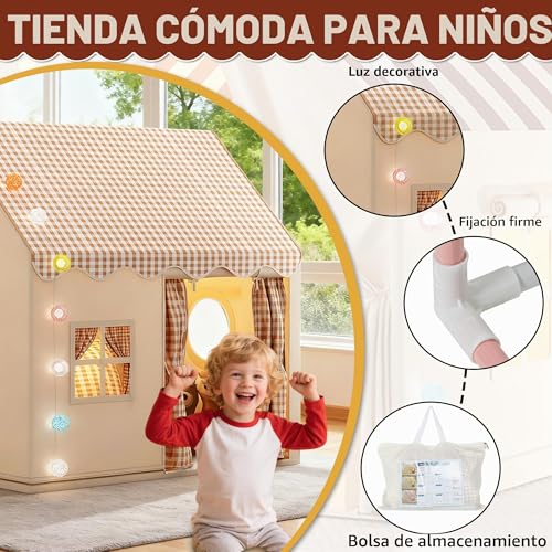 Miniatura 3 de Ouutmee Tienda De Juegos 2 En 1 Con Estera Para Niños, Tienda De Campaña Para Interior, Tienda De Juegos Para Habitación Infantil, Para La Decoración Interior De Habitaciones Infantiles, Tienda De