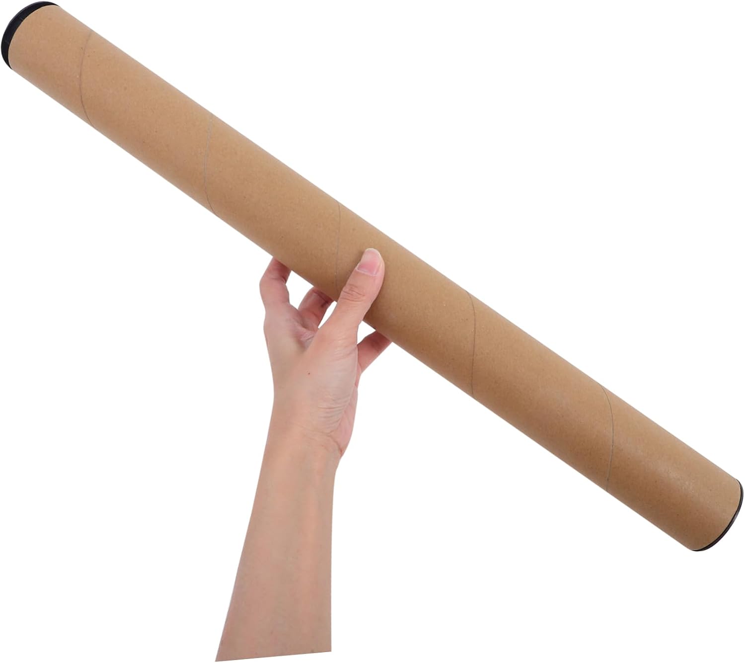 Garneck 10 Pcs Kraft Paper Mailing Tubes with Black Caps 50x5cm Round Cardboard Poster Carrier for Shipping Art Prints Blueprints Maps and Drawings