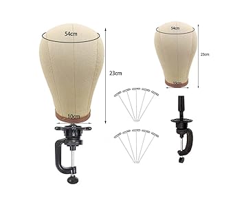 Wig cork canvas Wig head Mannequin filler 100% cork, Wig head feel super good ,Wig head holder Wig Display(21 Inch)