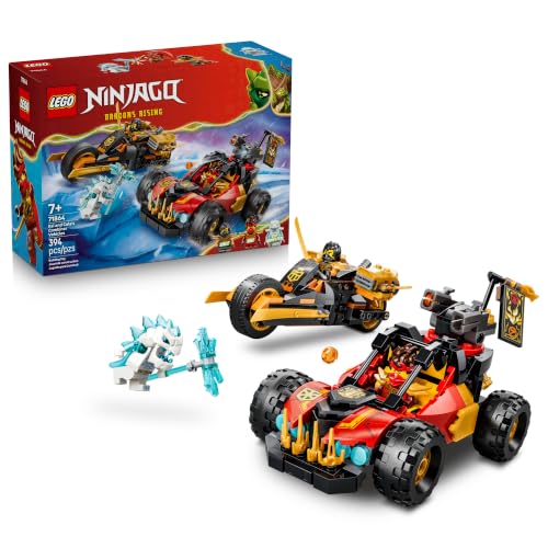LEGO NINJAGO Kai and Cole's Combiner Vehicles 71864 | Building Toys for Boys & Girls, Ages 7+, Toy Car & Motorcycle for Pretend Play, 3 Minifigures, 394 pieces, Gift for Birthdays - image 1
