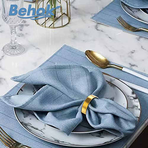 Behok 10 Pack Semicircle Modernist Metal Napkin Rings Stainless Steel Bright Gold For Table Settings Wedding Christmas Party Dinner Table #TOP7