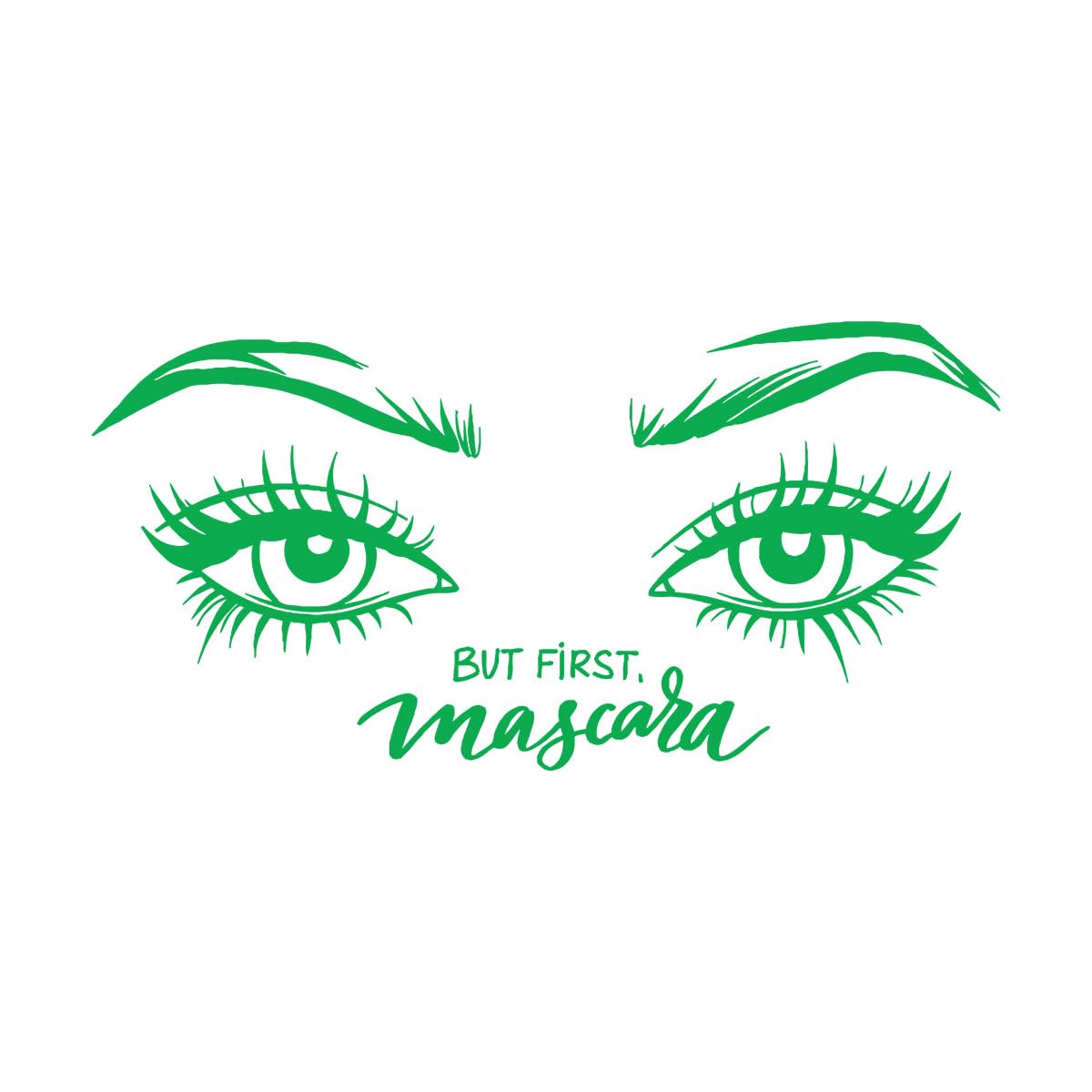 Salon Wall Decal Mascara Eyelash Makeup Cosmetics Beauty Eyes Vinyl Wall Stickers Home Decor Woman Bedroom Mirror Wall Extra Large - 70x142cm