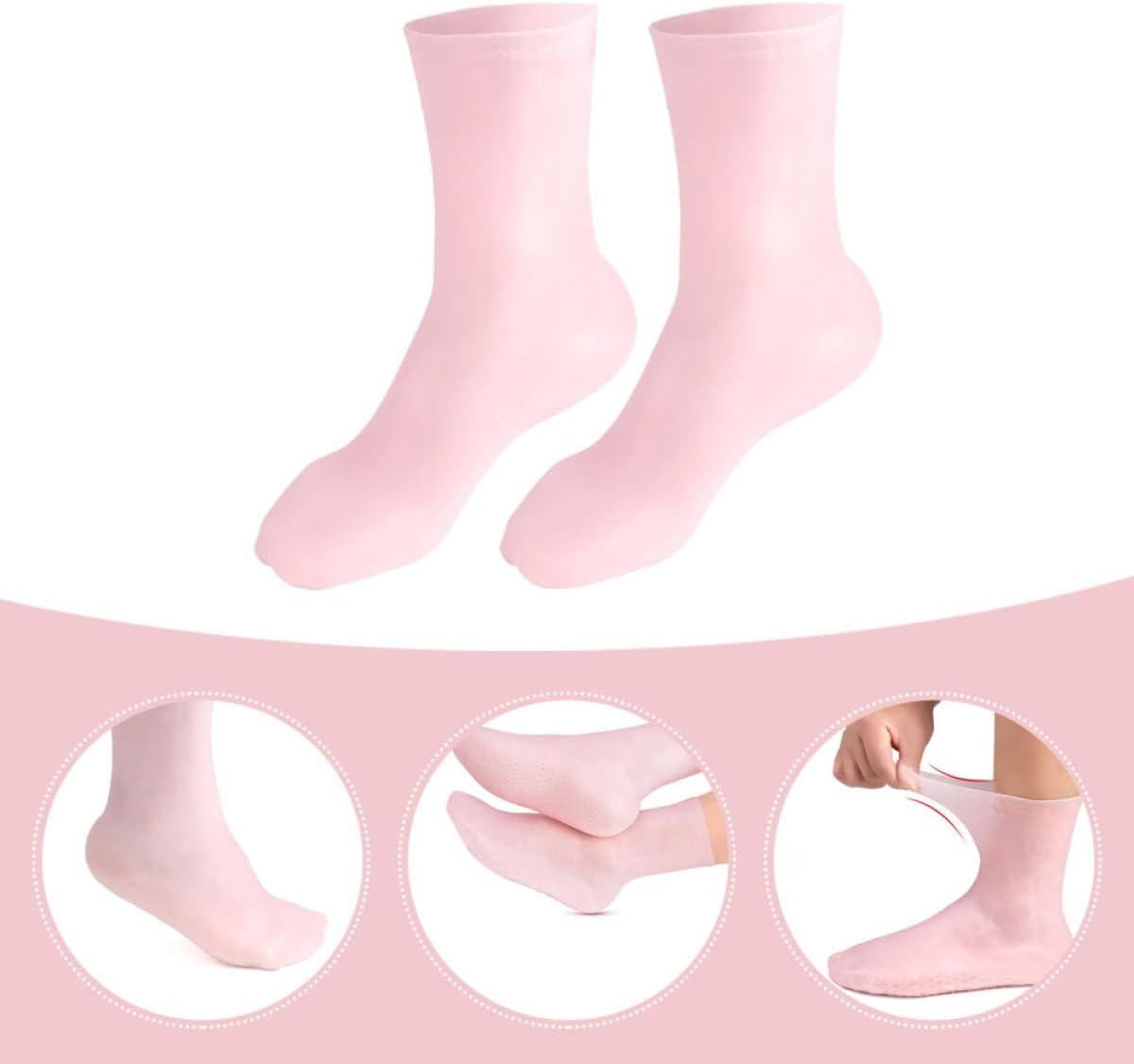 Didiseaon Moisturizing Foot Covers for Cracked Heels, 1 Pair Pink Honeycomb Cushioning Socks, Size S (35-39), Anti-Cracking Foot Care Socks for Women’s Daily Moisturizing and Pressure Relief