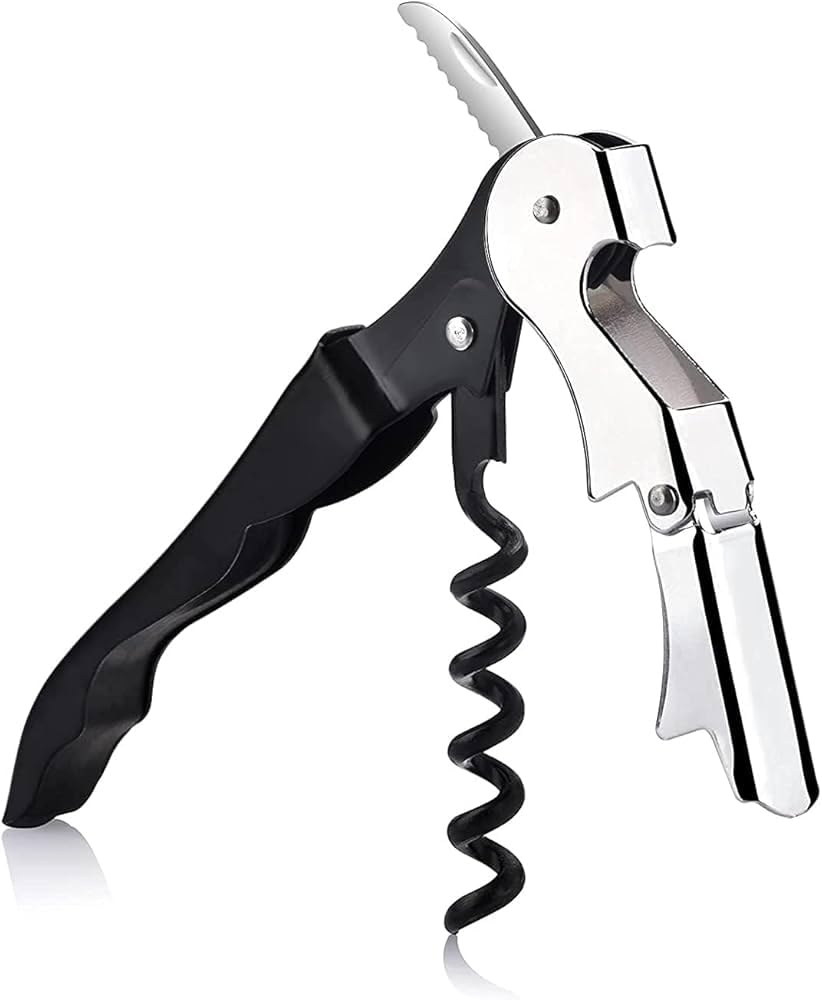 Anything & Everything 3-in-1 Corkscrew Wine Bottle Opener – Professional Sommelier Knife with Foil Cutter, Heavy Duty Cork Remover & Beer Bottle Opener – Tool for Bar, Kitchen & Restaurant (Black) 2