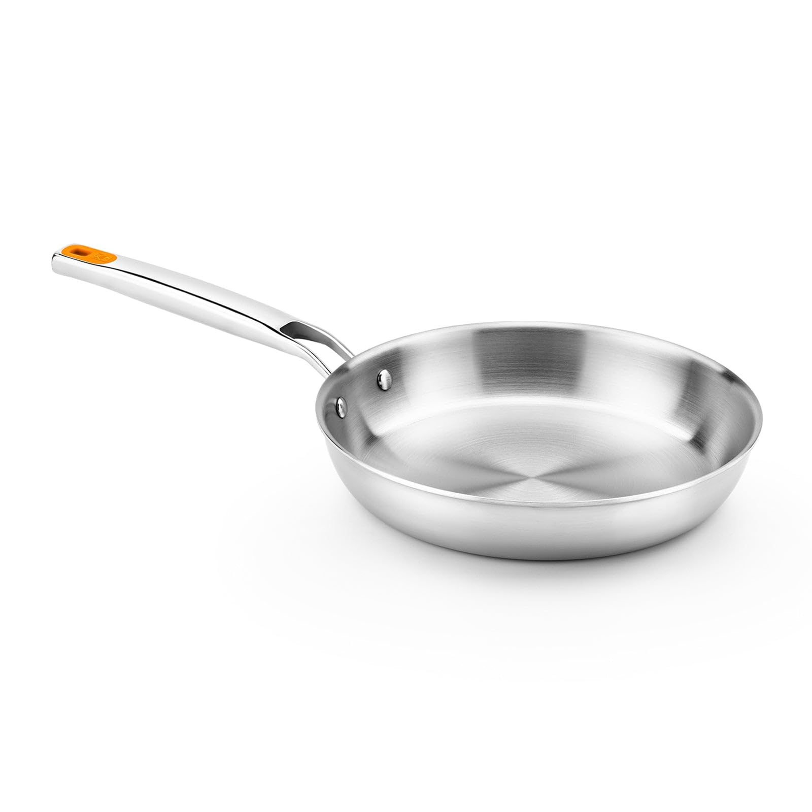 BRA Efficient | Effiziente Bratpfanne Inox Triply 24 cm, Edelstahl 18/10, ohne Antihaftbeschichtung mit dreifach geschmiedetem Diffusorboden, ohne PFOA, genieteter Griff