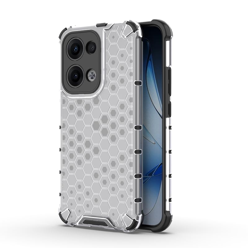 Image of Plastic Bumper Back Case Cover for Oppo Reno 13 5G (Transparent)