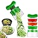 Cortador de Verdura Rallador de Verduras, 3 Cuchillas Cortador en Espiral Manual, Cortador de Verduras Espiral Pepino Calabacin Pasta, Cortador de Vegetales