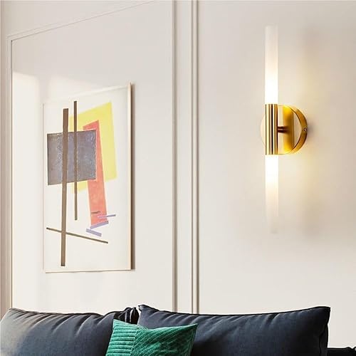 Miniatura 2 de Set of Two Modern Wall Lighting Mid Century Gold Wall Sconces Retro Metal Wall Lamps with Acrylic Shade for Bedroom Bathroom Doorway Vanity(Warm