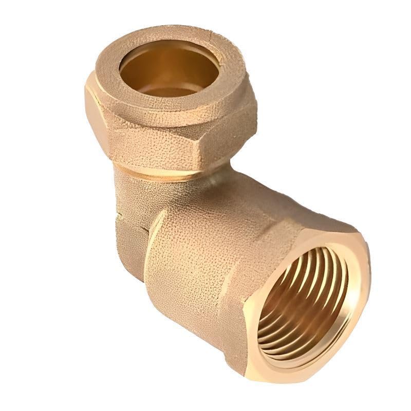Codo de compresión hembra de 28 mm x 3/4 evita goteos en calefacción