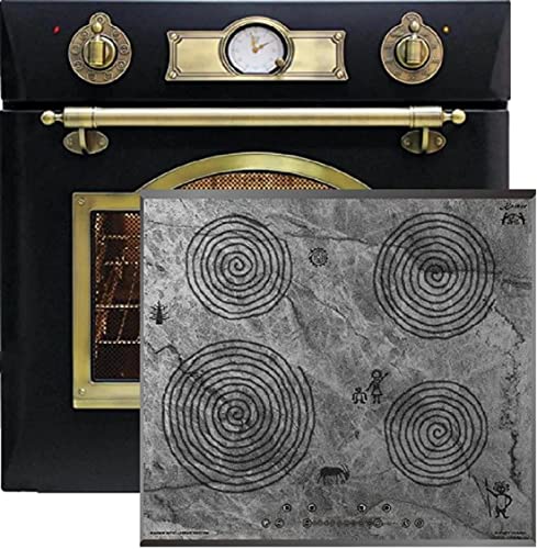 Kaiser Herd Set EH 6355 Em + KCT 6705 FI Ära, Elektro Backofenset, Autark, 79L, Einbau Backofen, 8 Funktionen+Glaskeramik Kochfeld 60 cm, Höhlenmalereimotiv, High-Light Kochzonen