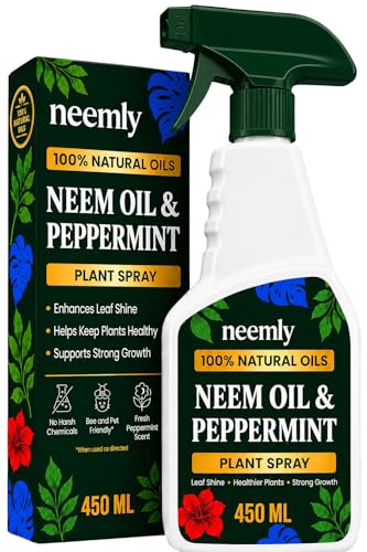 Neemly Neem Oil Spray for Plants with Peppermint Ready-to-Use Houseplant Bug Spray for Fungus Gnats Aphids & Whitefly Neem Oil for Houseplants Leaf Shine & Plant Care