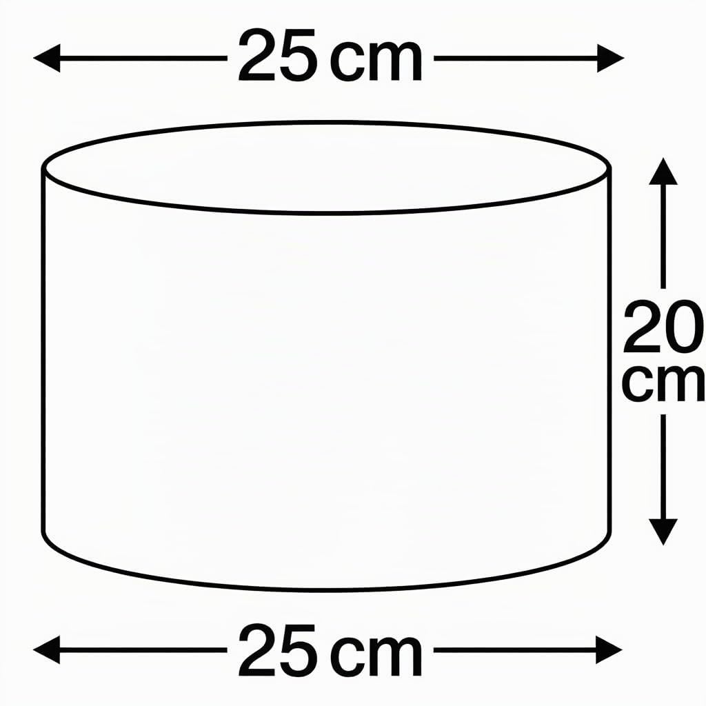 Abat-Jour Cylindrique Tissu en Coton Fait à la Main, pour Lampe de Table, Suspension, Lampadaire (Vert Foncé, Diamètre 25 cm x Hauteur 20 cm)