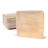 ROBUST: Das Bio Geschirr ist robust, wasserundurchlässig, formstabil, schnittfest und stabiler als gewöhnliche Pappteller und eignet sich daher auch für fettige und saucenhaltige Speisen