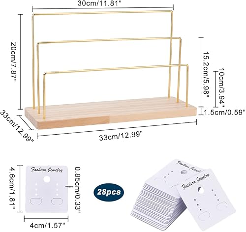 Miniatura 4 de PH PandaHall Soporte organizador de aretes de 3 niveles, soporte para aretes de aro colgante, exhibición de almacenamiento, joyería al por menor,