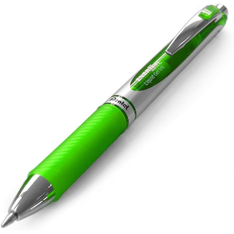 Pentel EnerGel XM BL77 - Retractable Liquid Gel Ink Pen - 0.7mm - 54% Recycled - In Envelope Gift Packaging - Pack of 3 - Lime Green - Image 3