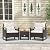 ORALNER 3 Pieces Patio Furniture Set, Outdoor Wicker Conversation Chairs with Soft Cushions, Acacia Coffee Table, Rattan Bistro Set for Balcony Garden Deck Front Porch Poolside (Off White)