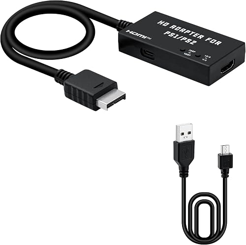 Mcbazel PS1/PS2 To HDMI Adapter,Multifunctional HDTV HDMI Cable Adapter for PS1/PS2