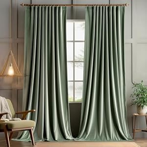 MIULEE Sage Green Velvet Curtains 8...