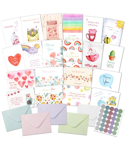 Mr. Pen- Thinking of You Cards with Envelopes, 20 Unique Designs, Large 5”x7”, Thinking of You Card, Blank Inside, Greeting Cards Thinking of you, Encouragement Cards, Note Cards with Envelopes