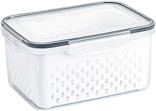 Contenant de rangement de fruits Réfrigérateur Bornes d'organisateur réfrigérateur Récipient salade alimentaire avec une passoire couvercle 1750 ml, ensembles récipients
