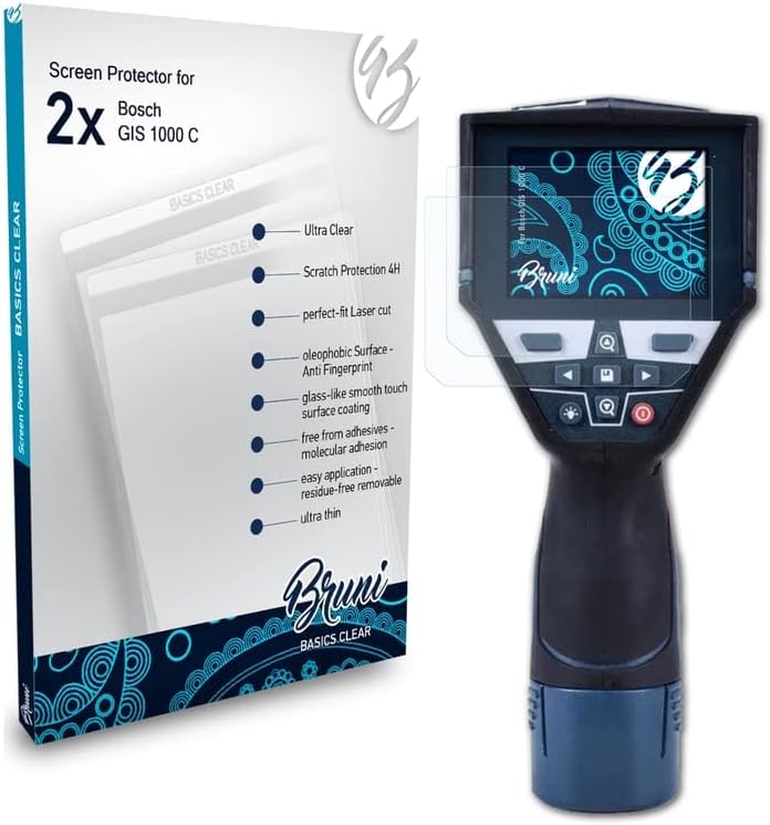 Miniatura 3 de Bruni Protector de pantalla puede usarse con Bosch GIS 1000 C Protector Film, cristal transparente (2X)