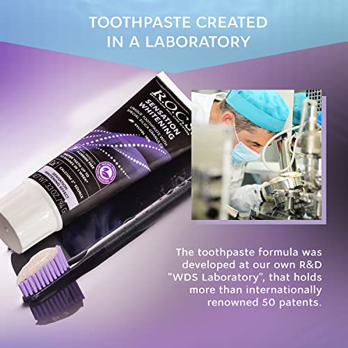 R.o.c.s. Toothpaste - Plaque Removal With Silica Cleaning Granules - Enjoy White Bright Strong Teeth And Healthy Gums - Natural Non-Fluoride Oral Care (Sensation Whitening, Pack Of 1) #TOP6