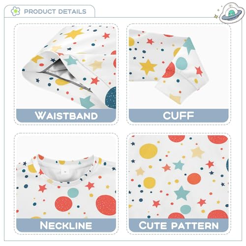 JUNZAN Stars and Circles White Little Boys Pullover Hoodie Fleece Hoodies for Girls Party 4T3