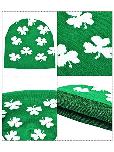 Chuangdi-St-Patricks-Day-Costume-Accessory-Set-Include-Shamrock-Beanie-Hat-and-Scarf-Green