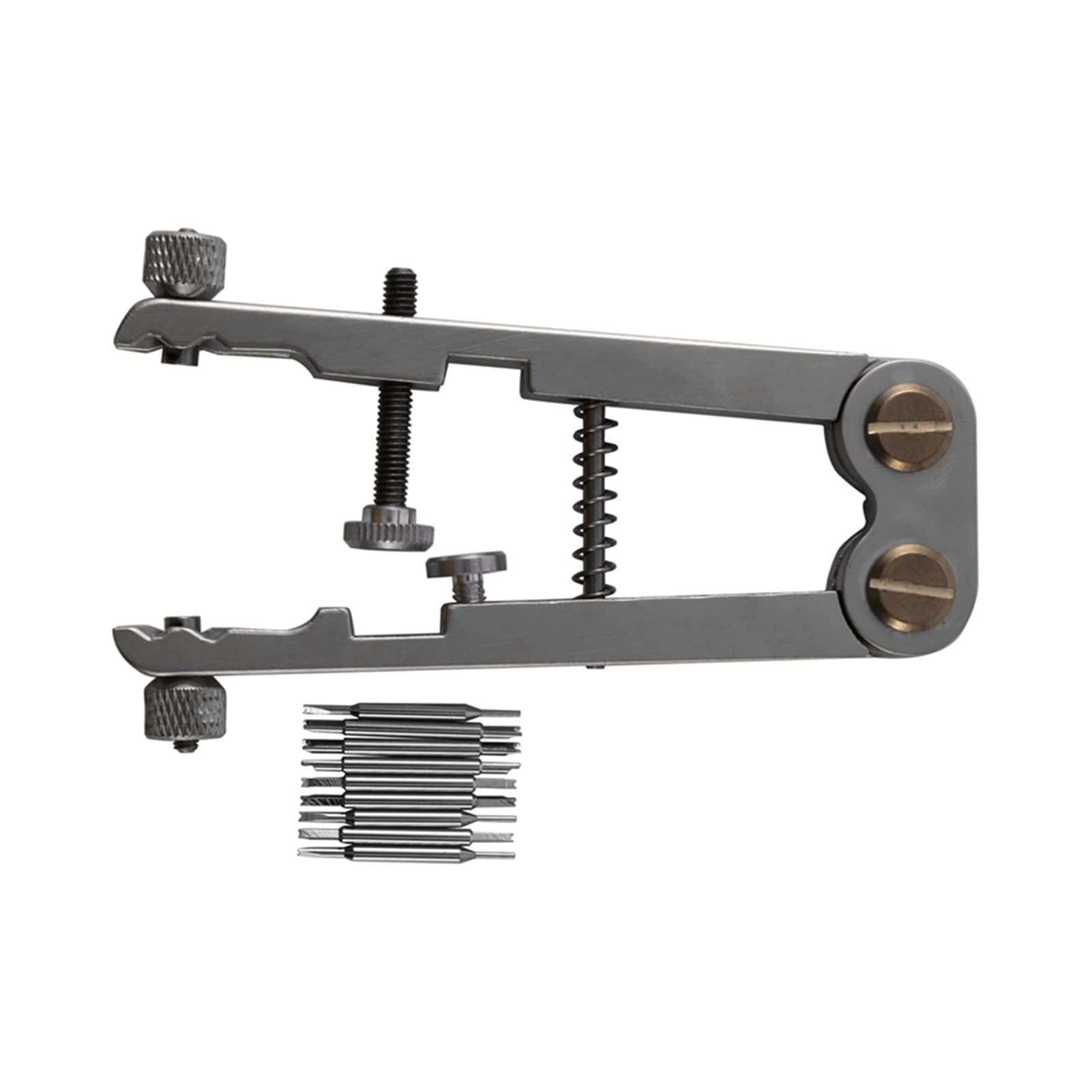 Professional Lightweight U-Type Spring Clamp Watch Repair Tool Kit with 9 Pins - Portable Plier Remover for Strap