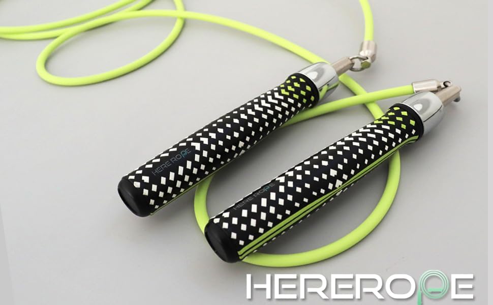 Miniatura 7 de HEREROPE - Cuerda de saltar con peso de 14 libras para velocidad, cardio, boxeo y entrenamiento, cuerda de saltar con rodamiento de bolas, agarre