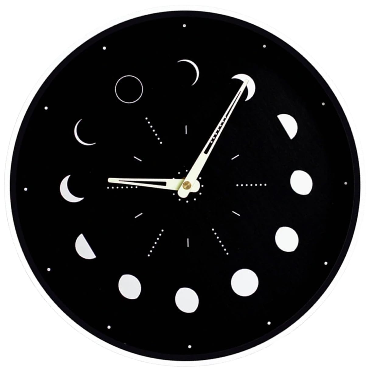 Gadpiparty Leuchtende Wanduhr mit Mondphasenanzeige Geräuschlos und Batteriebetrieben 30cm Rund für Wohnzimmer und Gästezimmer