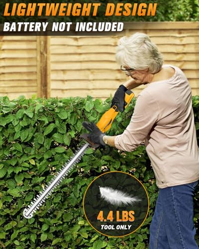 HEINPRO Cordless Hedge Trimmer 22-Inch Compatible with DEWALT 20V MAX Battery (Battery not Included), Electric Hedge Trimmer Cordless, Bush Trimmers for Garden, Battery Powered Hedge Trimmers - Thumbnail 5