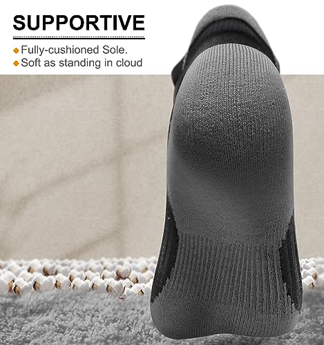 Image of BULLIANT Socks For Women 6Pairs-Womens Athletic Ankle Socks No Show Cushioned for Walking Running-Compression Arch Support