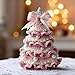 DIY Crochet Christmas Tree Kit for Beginners with Yarn, Hook, Beads | Complete Craft Kit with Instructions for Handmade Holiday Ornaments (red)