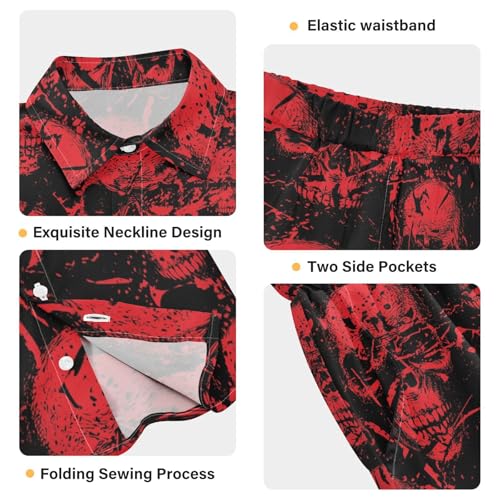 Image of visesunny Boys Hawaiian Shirt and Short Set Summer Outfit Kids 2 Piece Clothes Set 3-10Y