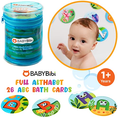 Floating Animals & Alphabet Flash Cards for Bathtub - Preschool Learning Toddler Flash Cards - Educational Bath Toys for 18 Months+ (Set of 26)