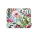 Produktbild oFloral Mauspad mit Kaktus-Motiv, tropische rosa und rote Rosen, grüne Sukkulenten, Natur, Kaktus, dekoratives Mauspad, Gummiunterseite, Heimdekoration für Computer, Laptop, Büro, Zuhause, 20 x 24 cm