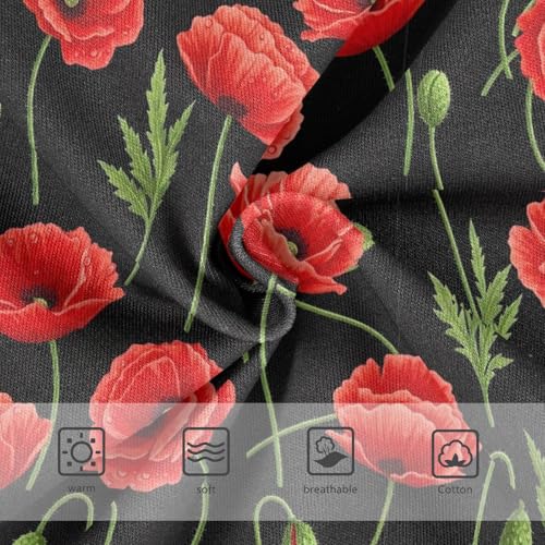 Red Flowers Black Cute Panties Girl Toddlers Underwear Floral Cotton Animal Briefs Underpants 2t3