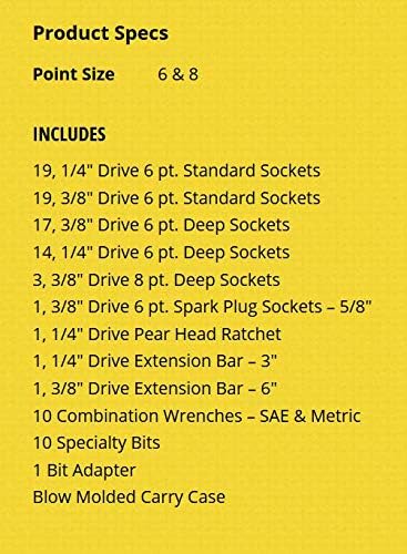 STANLEY Drive Socket Set, Black Chrome, Laser Etched, 99-Piece (92-839)