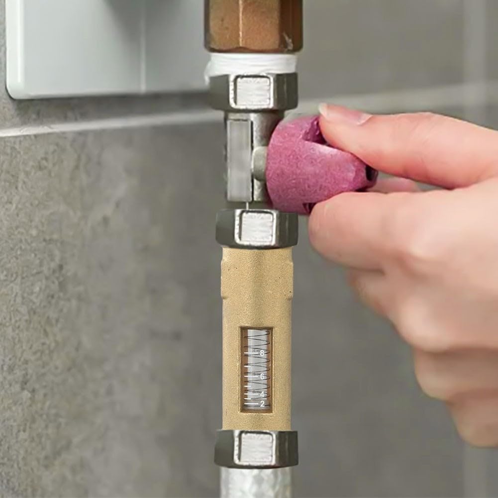 Visueller Durchflussregelventil DN25 aus Messing für HVAC, Einstellbares Kugelventil mit für skala zur Flow-Messung und Druckentlastung, 4-15L/m oder 8-30L/m(4-15L/m)