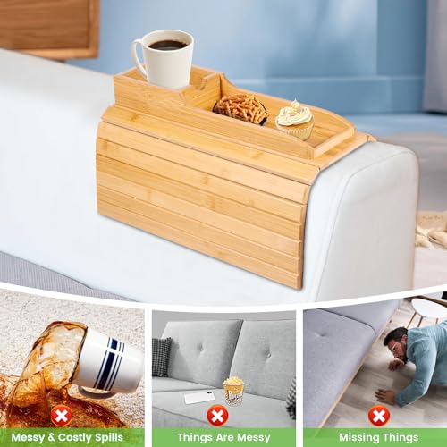 Support de télécommande pour boissons et collations pliable en bois naturel