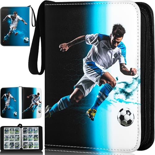 RONMONG - RONMONG Soccer Card Binder,2024-2025 Sports Trading Card with Sleeves Holder Album,990 Pockets Soccer Card Holder Sheets Display Storage Protectors for Collectors Boys and Girls Gift