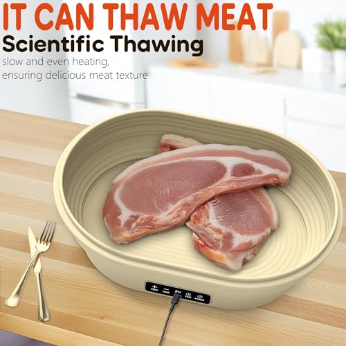 Sourdough Bread Baking Supplies,Electric Thermostatic Silicone Proofing Baskets for Sourdough Bread Baking Tools (elliptical-1, 10in) image 6