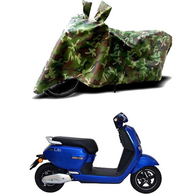 Image of 100% Water Resistant Full Bike Scooty Two Wheeler Body Cover Compatible for Okinawa Lite /UV-Rays /Heat Protection /Birds Dropping /Scratchproof /Dust Proof /Waterproof /All Varients[Green MJ]