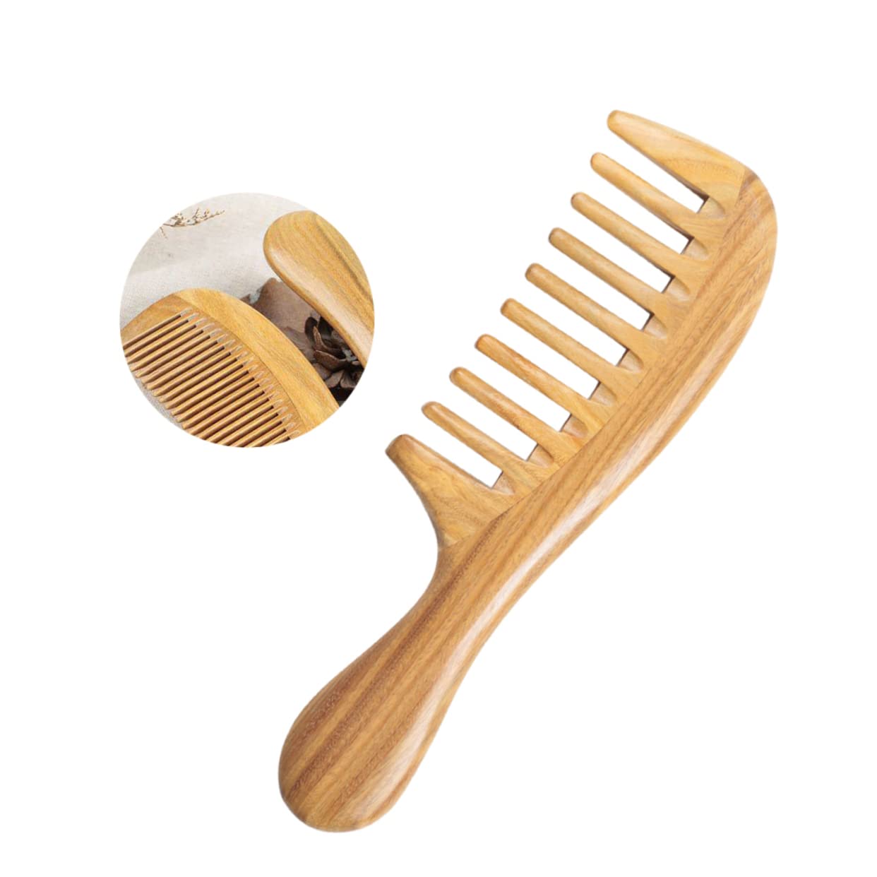 FRCOLOR Lot De 3 Peignes De Coiffure En Bois De Santal Naturel Brosses À Cheveux En Bois - Fonction Statique Pour Les Longueurs De Cheveux