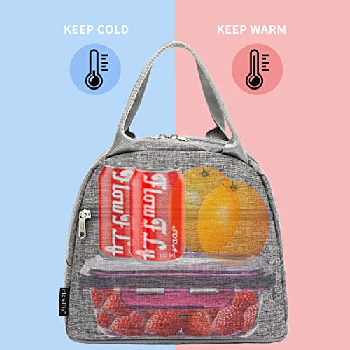 Flowfly Lunch Bag Tote Bag Lunch Organizer Lunch Holder Insulated Lunch Cooler Bag For Women/Men,Heather Grey #TOP1