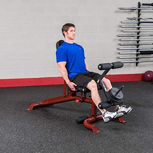 Body-Solid GFID100 Adjustable 600 lbs. Capacity Flat, Incline, and Decline Weight Bench for Strength Training, Stretching, Ab Exercises, and Dumbbell Curls