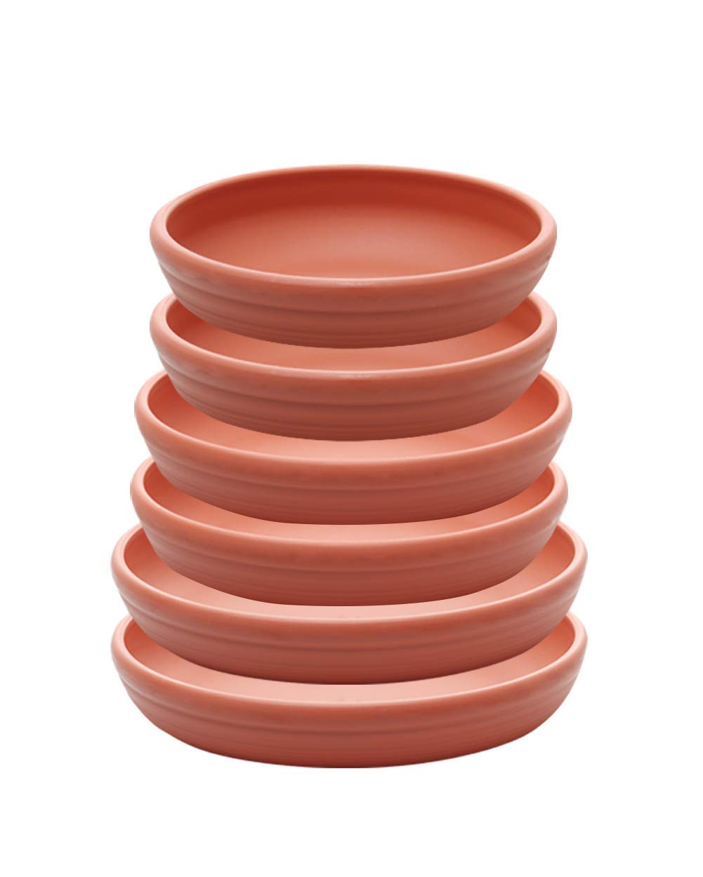 SAROSORA Round Plastic Plant Saucer Drip Tray Set of 6