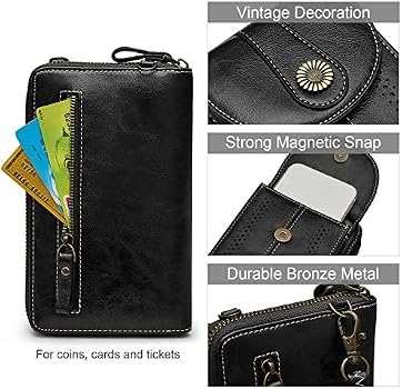 S-ZONE Femme Sac à bandoulière pour Téléphone Portable en