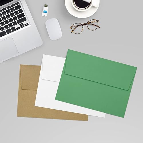 Miniatura 9 de A7 sobres de invitación (5 14 x 7 14) - colores de lujo, verde Navidad